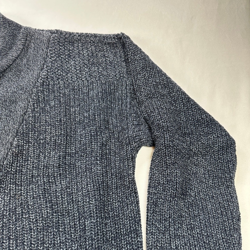 Club Room Mens 100% Cotton Shawl Collar Chunky Knit Sweater Small Dark Gray - Picture 4 of 16